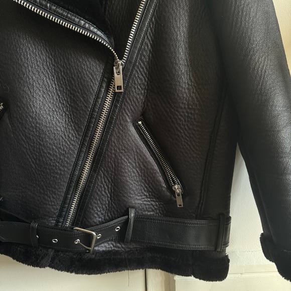 Zara Faux Leather and Fur Lined Jacket - Picture 9 of 9